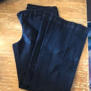 Dark rinse flare leg jeans